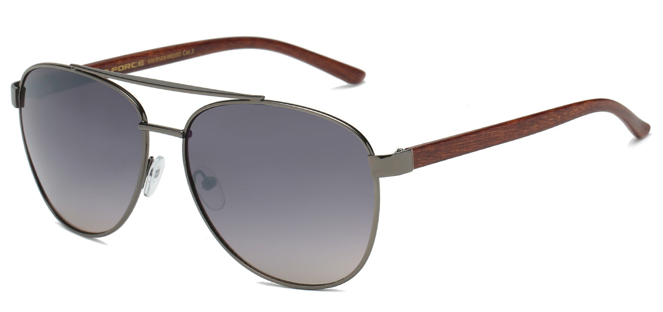 Square Aviator Sunglasses with Metallic Frame