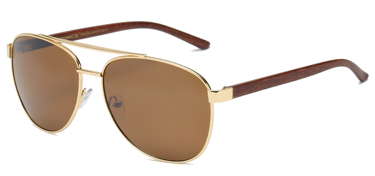 Square Aviator Sunglasses with Metallic Frame