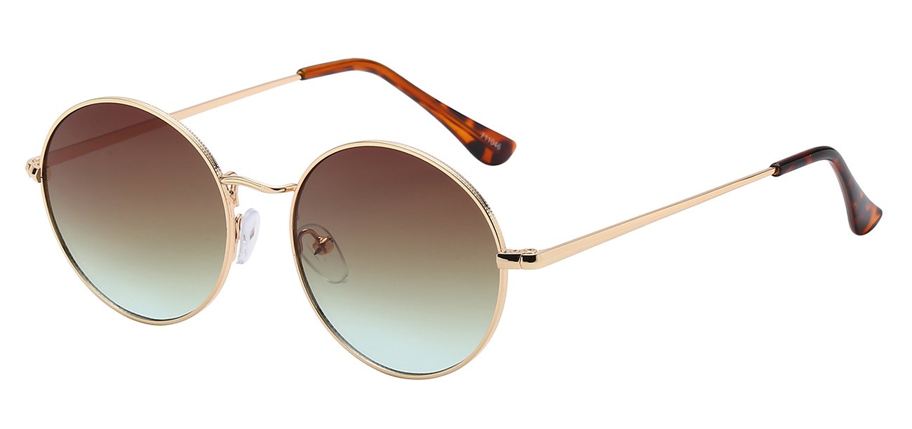 Classic Chic Straight Round Metallic Sunglasses