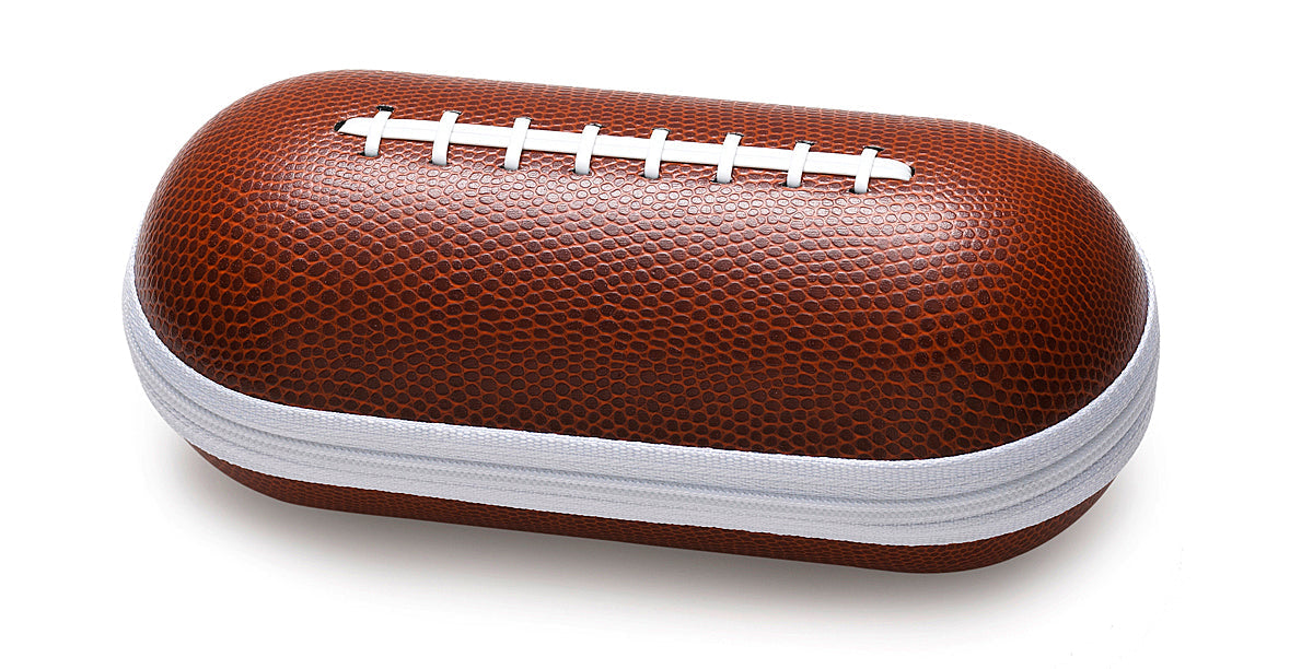 FOOTBALL FAUX PIGSKIN ZIPPER CLAM SHELL CASE