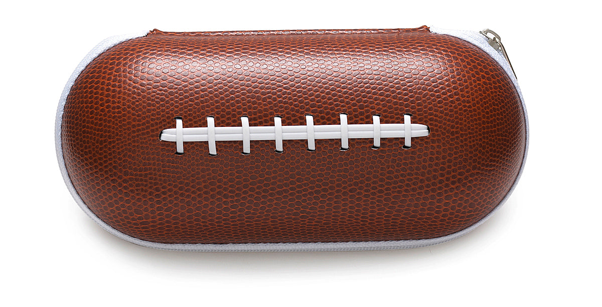 FOOTBALL FAUX PIGSKIN ZIPPER CLAM SHELL CASE