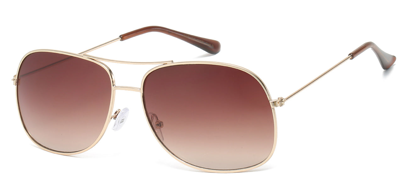 Classic Pilot Sunglasses - Metal Frame, Color Mirror Lens