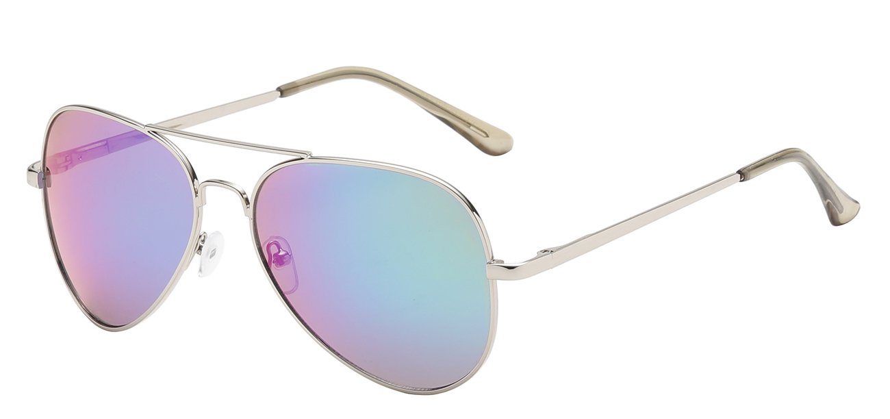 Aviator Sunglasses - Metal Frame, Mirror Lenses