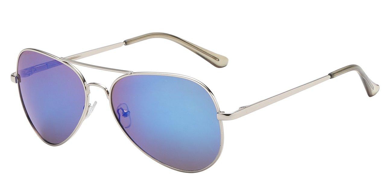 Aviator Sunglasses - Metal Frame, Mirror Lenses