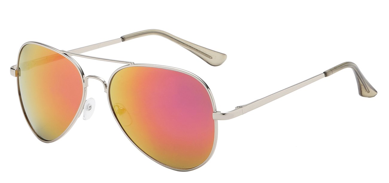 Aviator Sunglasses - Metal Frame, Mirror Lenses