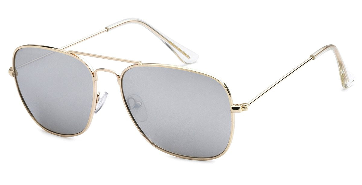 CLEAR LENS SQUARE AVIATOR SUNGLASSES