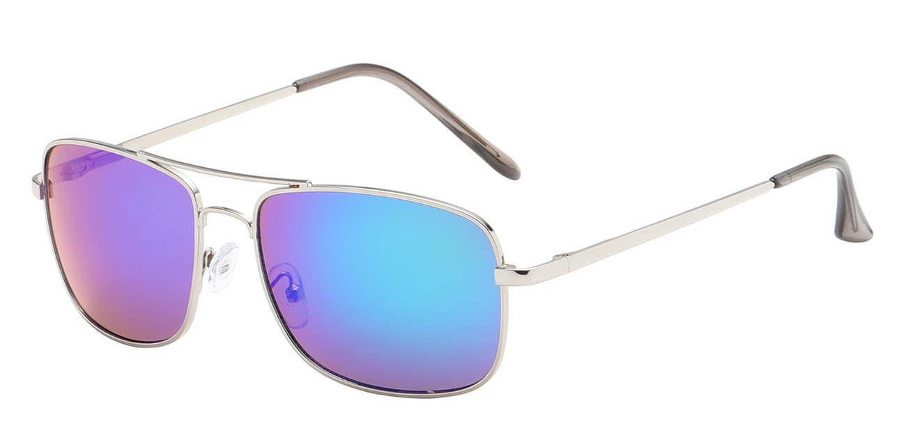 Square Aviator Mirror Lens Sunglasses