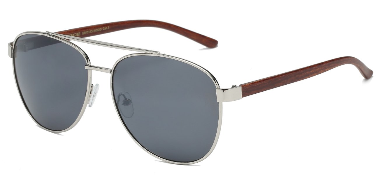 Square Aviator Sunglasses with Metallic Frame