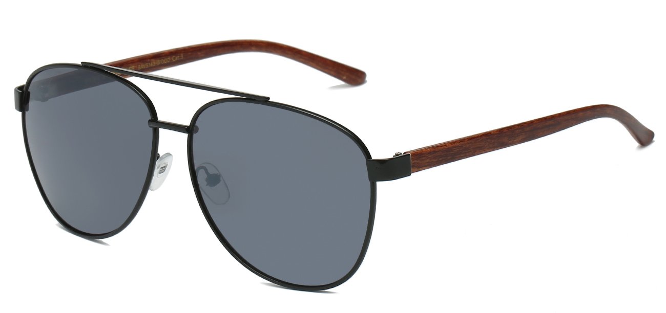 Square Aviator Sunglasses with Metallic Frame