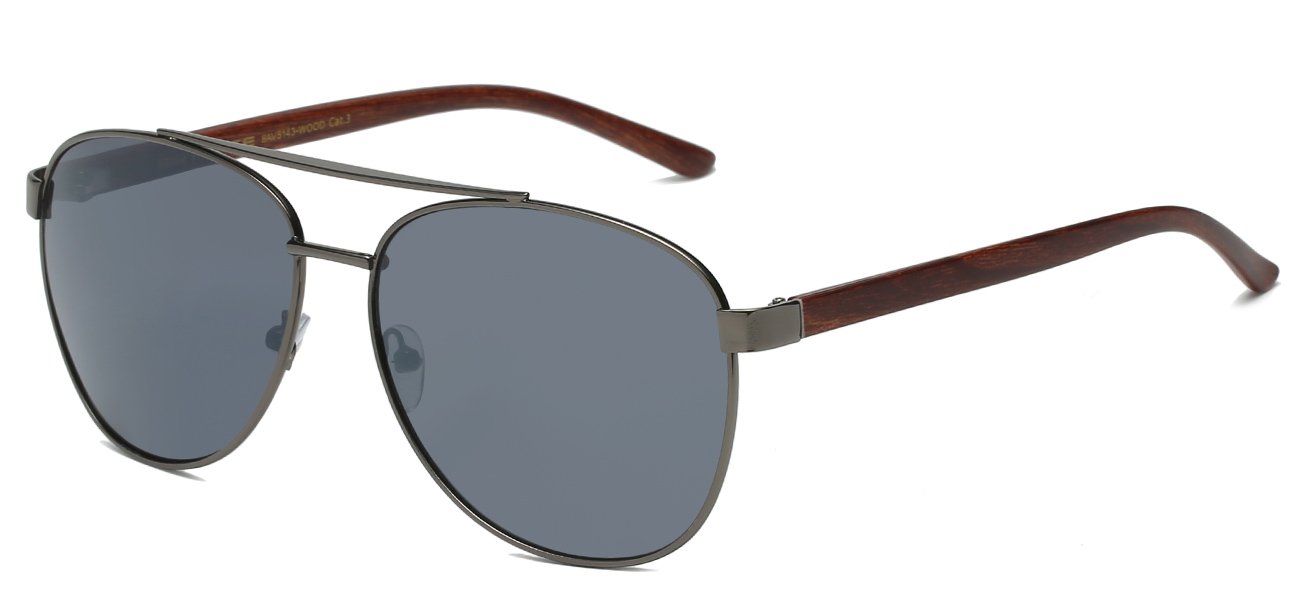 Square Aviator Sunglasses with Metallic Frame