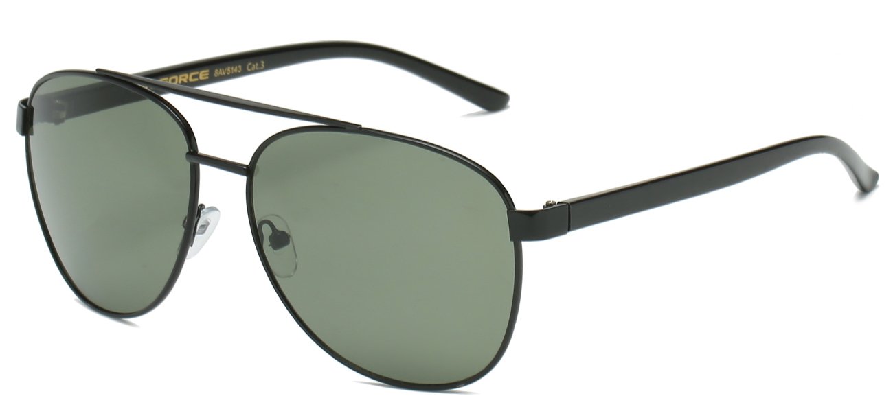 Square Aviator Sunglasses - Metallic Frame, Polymer Temple