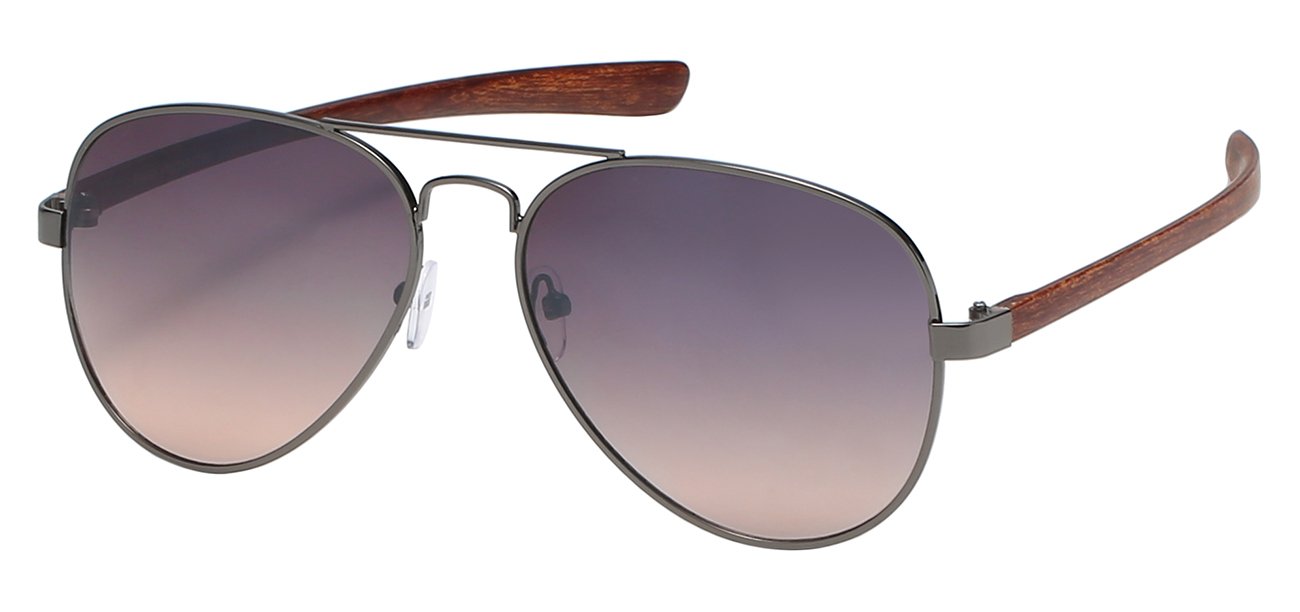 Sleek Aviator Sunglasses with Textured Ear Piece