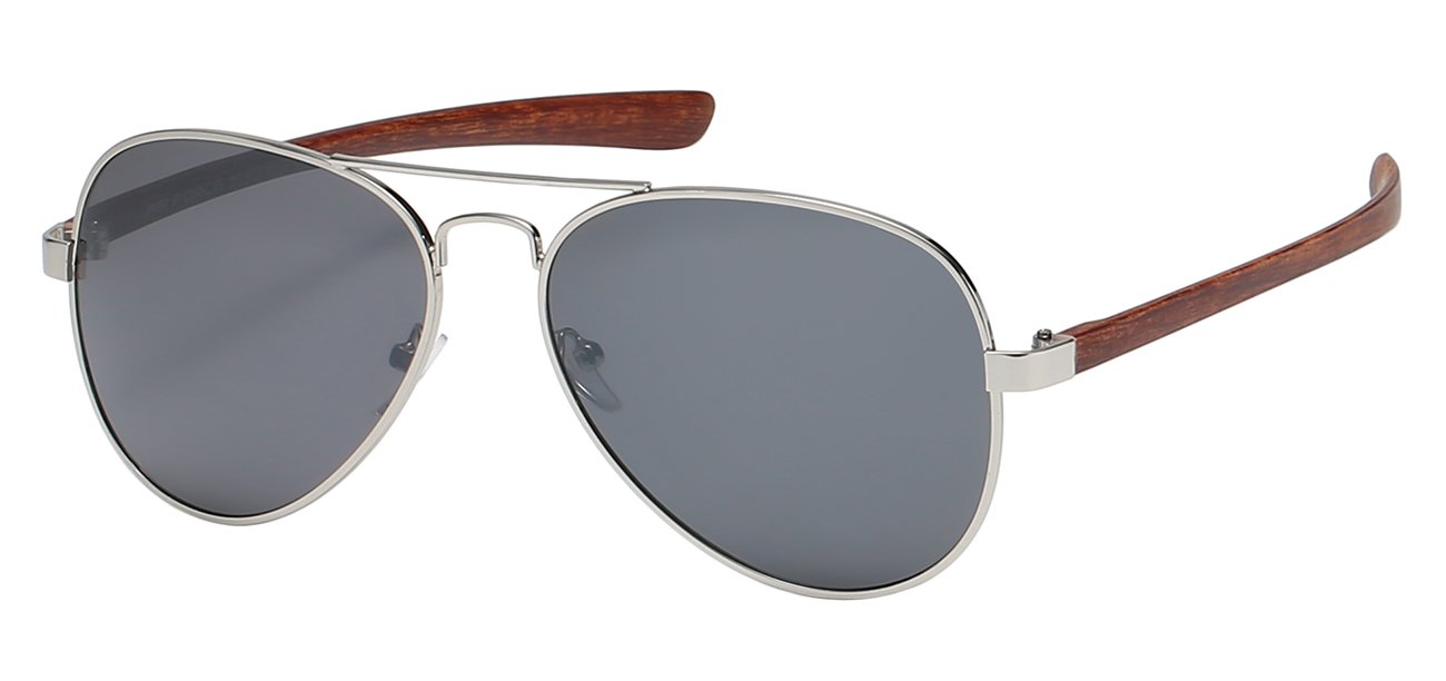 Sleek Aviator Sunglasses with Textured Ear Piece