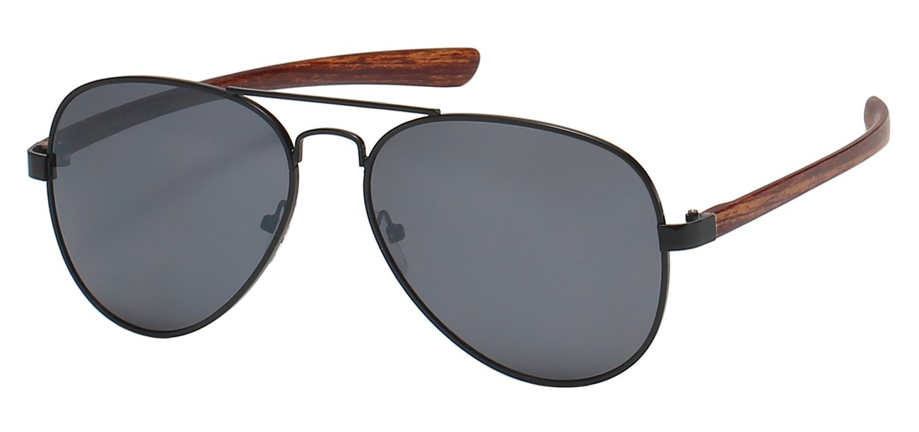 Sleek Aviator Sunglasses with Textured Ear Piece