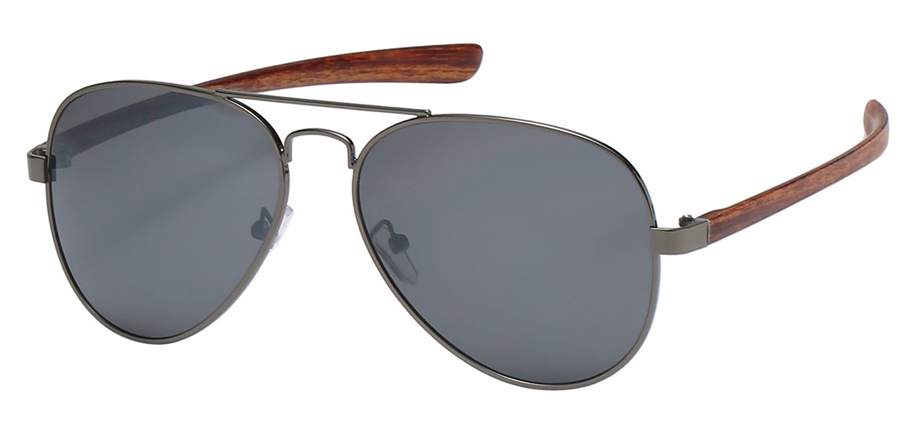 Sleek Aviator Sunglasses with Textured Ear Piece