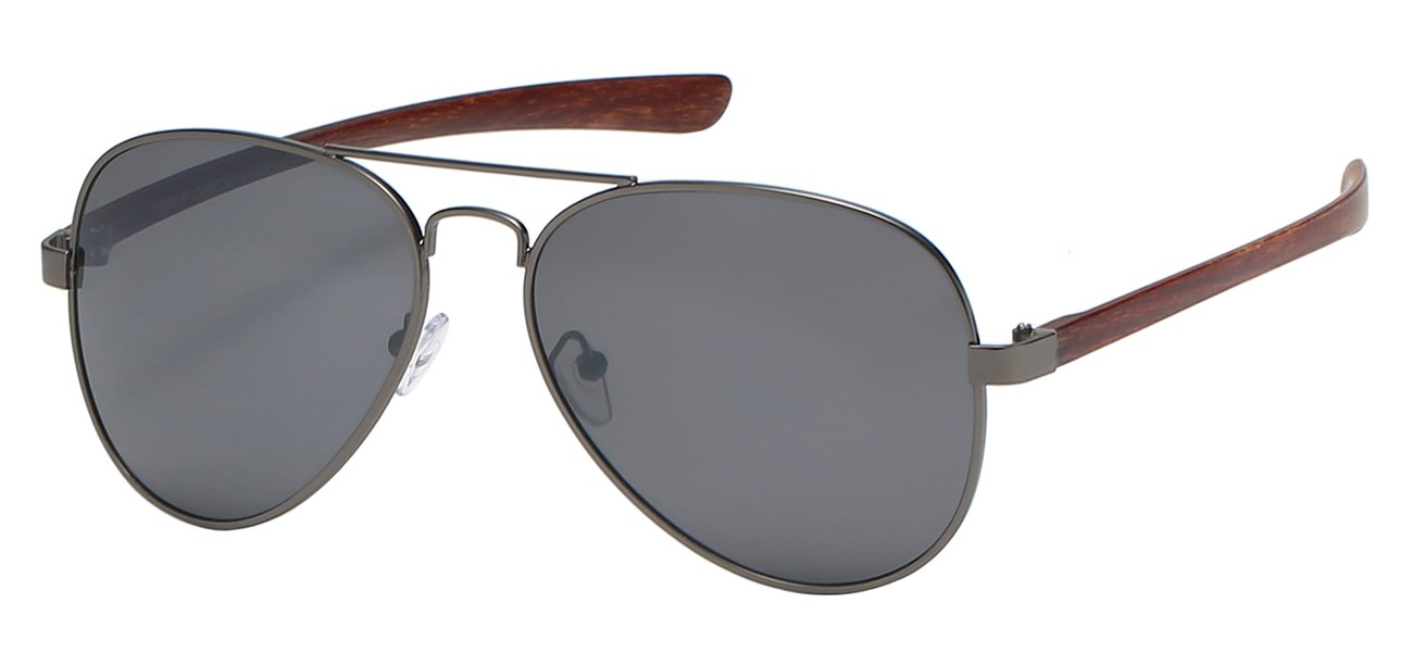 Sleek Aviator Sunglasses with Textured Ear Piece