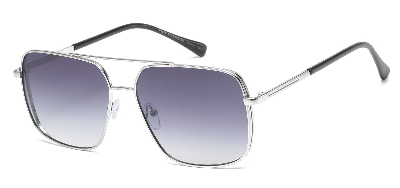 Sleek Aviator Sunglasses with Textured Ear Piece