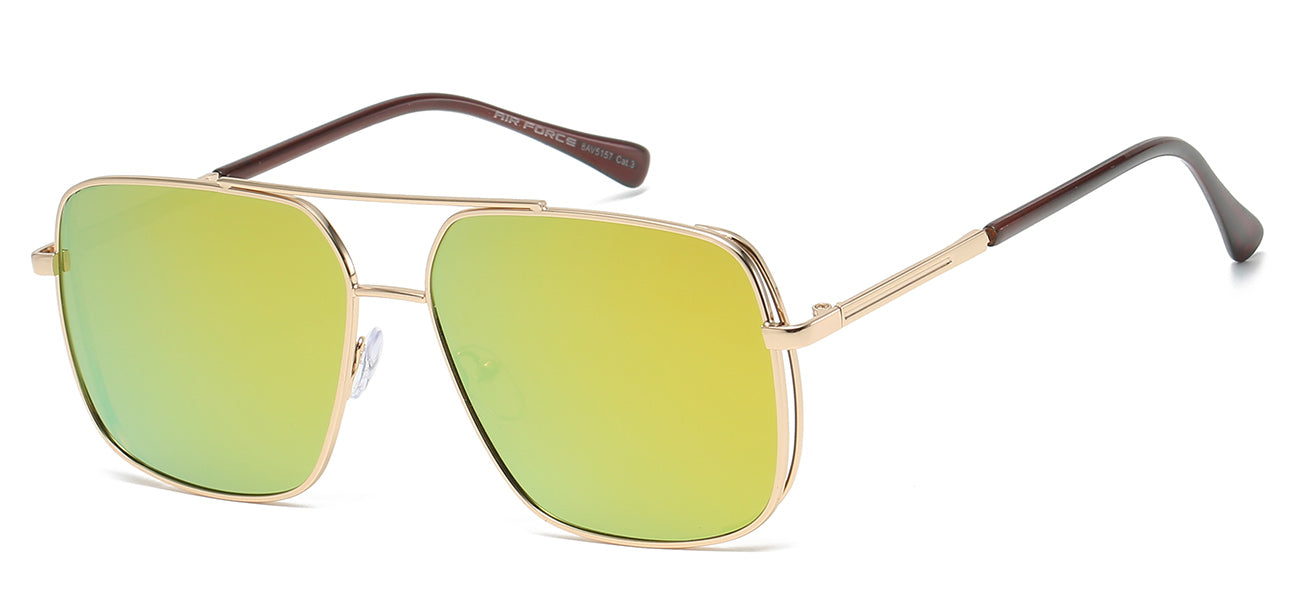 Sleek Aviator Sunglasses with Textured Ear Piece