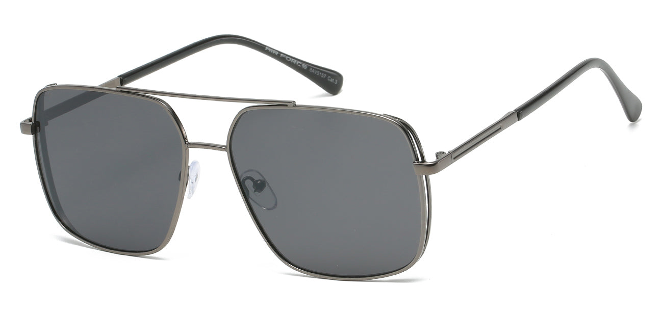 Sleek Aviator Sunglasses with Textured Ear Piece