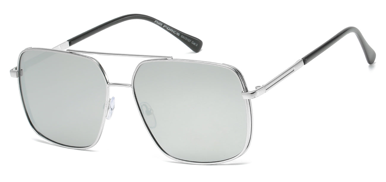 Sleek Aviator Sunglasses with Textured Ear Piece