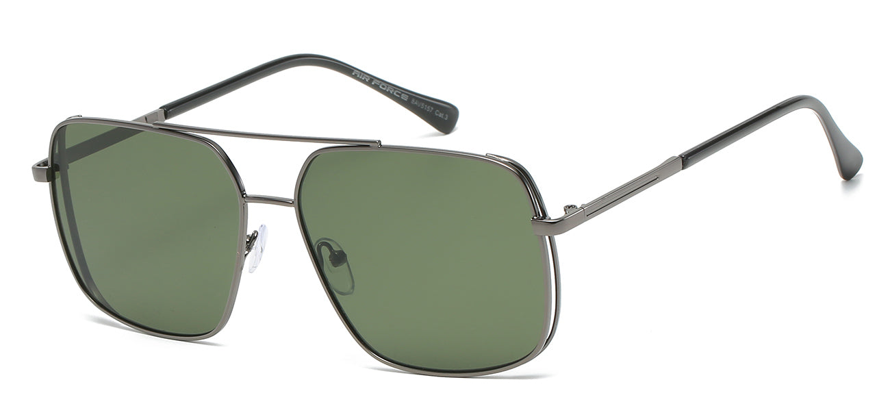 Sleek Aviator Sunglasses with Textured Ear Piece