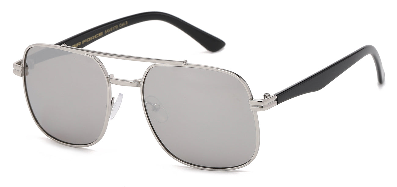 Sleek Aviator Sunglasses with Textured Ear Piece