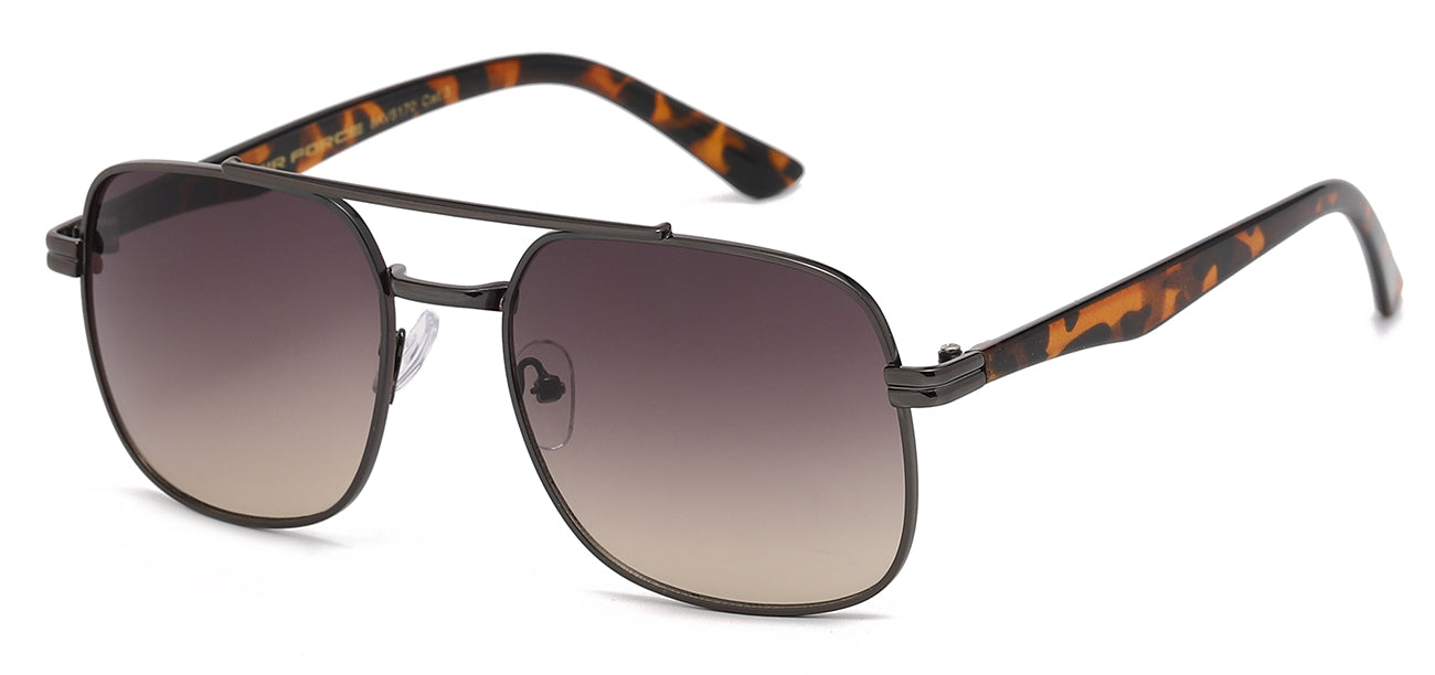 Sleek Aviator Sunglasses with Textured Ear Piece