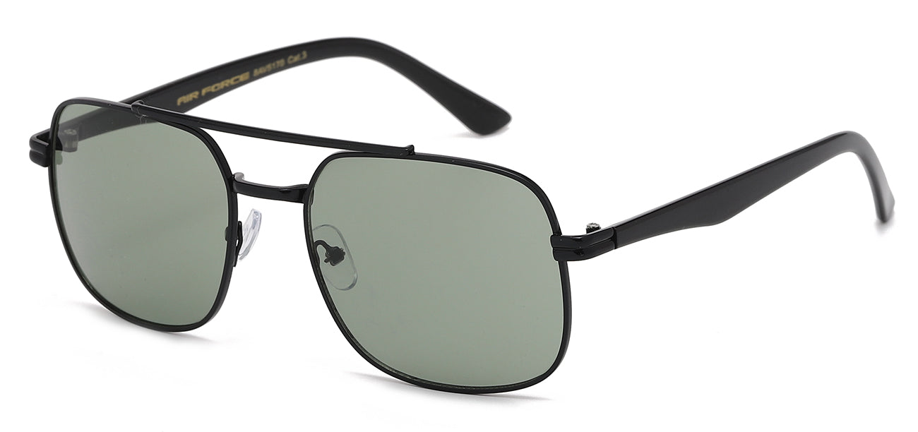 Sleek Aviator Sunglasses with Textured Ear Piece