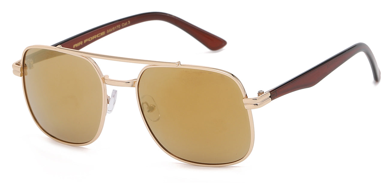 Sleek Aviator Sunglasses with Textured Ear Piece