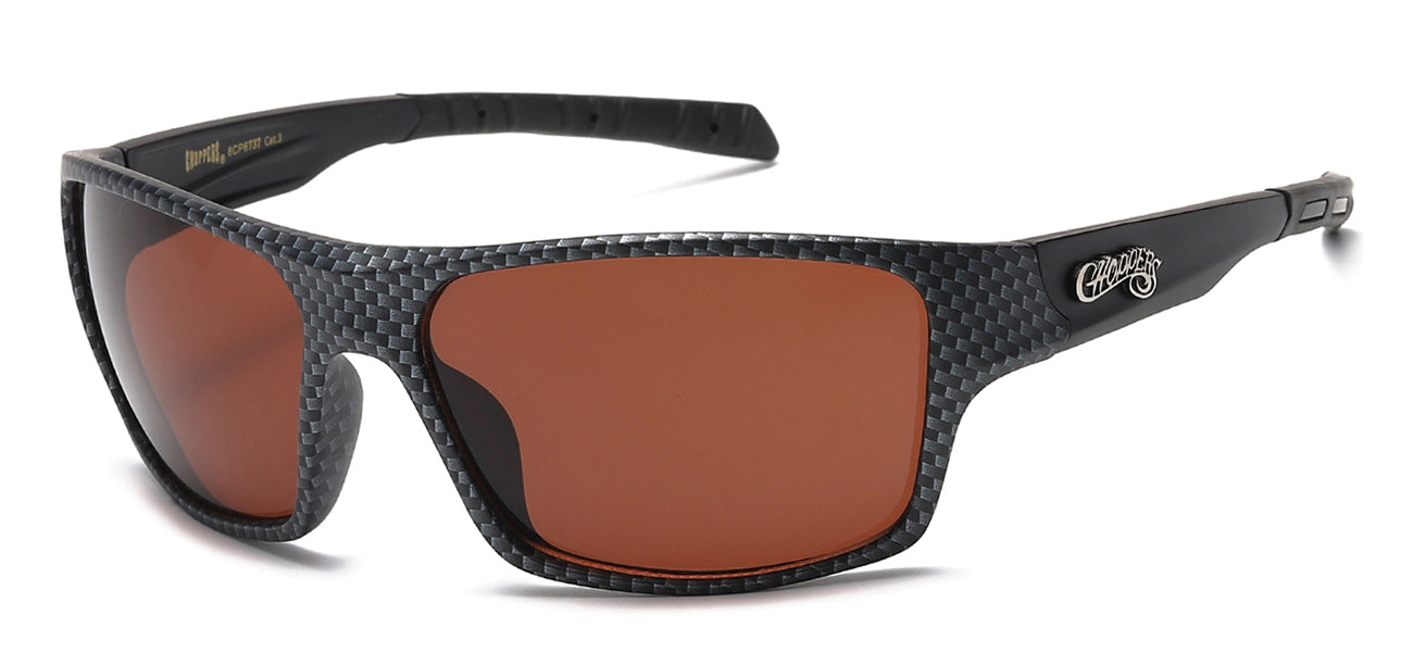 Chopper Wrap Around Sunglasses - Smoke/Flash Mirror