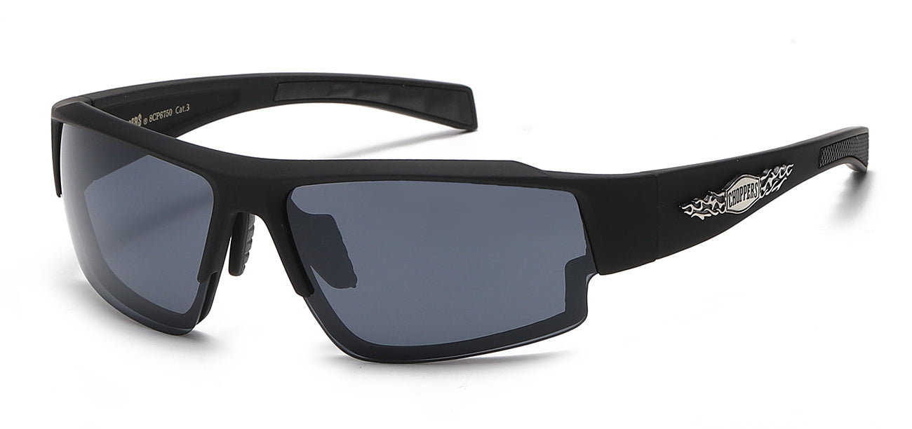 Chopper Wrap Around Sunglasses - Smoke Lens