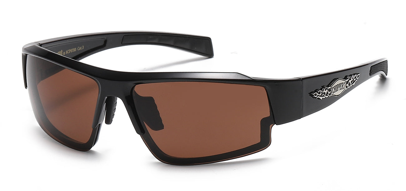 Chopper Wrap Around Sunglasses - Smoke Lens