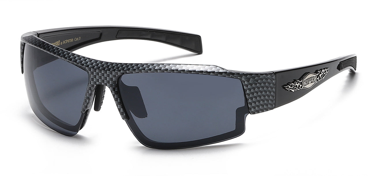 Chopper Wrap Around Sunglasses - Smoke Lens