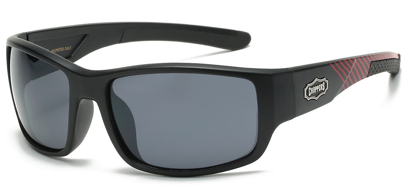 Chopper Wrap Around Sunglasses - Smoke Lens