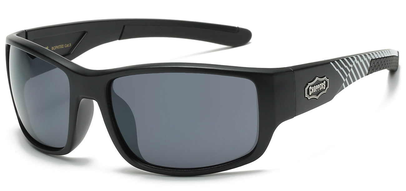 Chopper Wrap Around Sunglasses - Smoke Lens