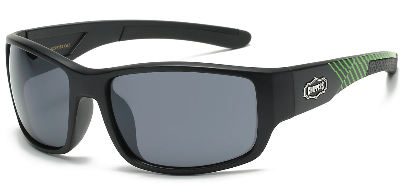 Chopper Wrap Around Sunglasses - Smoke Lens