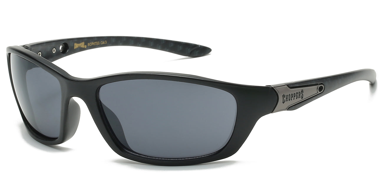 Chopper Sports Wrap Sunglasses - Smoke/Flash Mirror