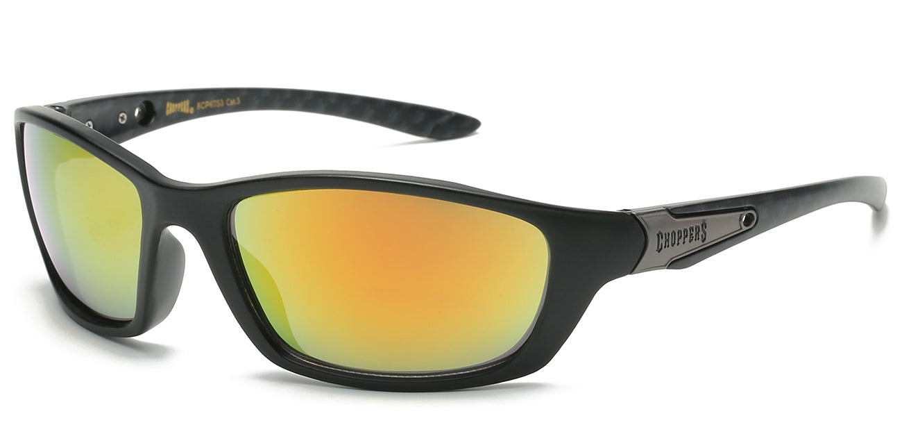 Chopper Sports Wrap Sunglasses - Smoke/Flash Mirror