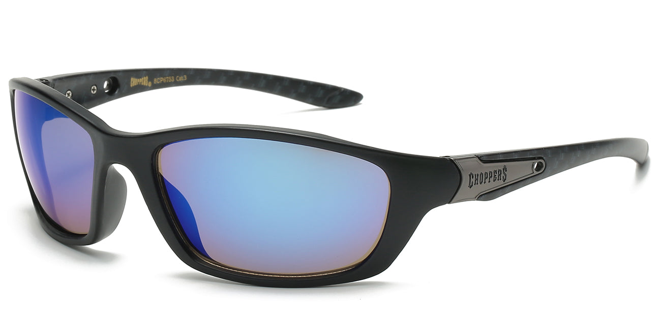 Chopper Sports Wrap Sunglasses - Smoke/Flash Mirror