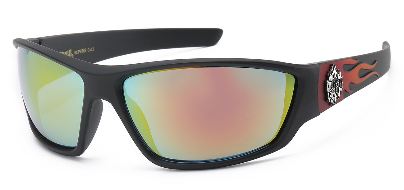 Chopper Sports Wrap Sunglasses - Smoke/Flash Mirror