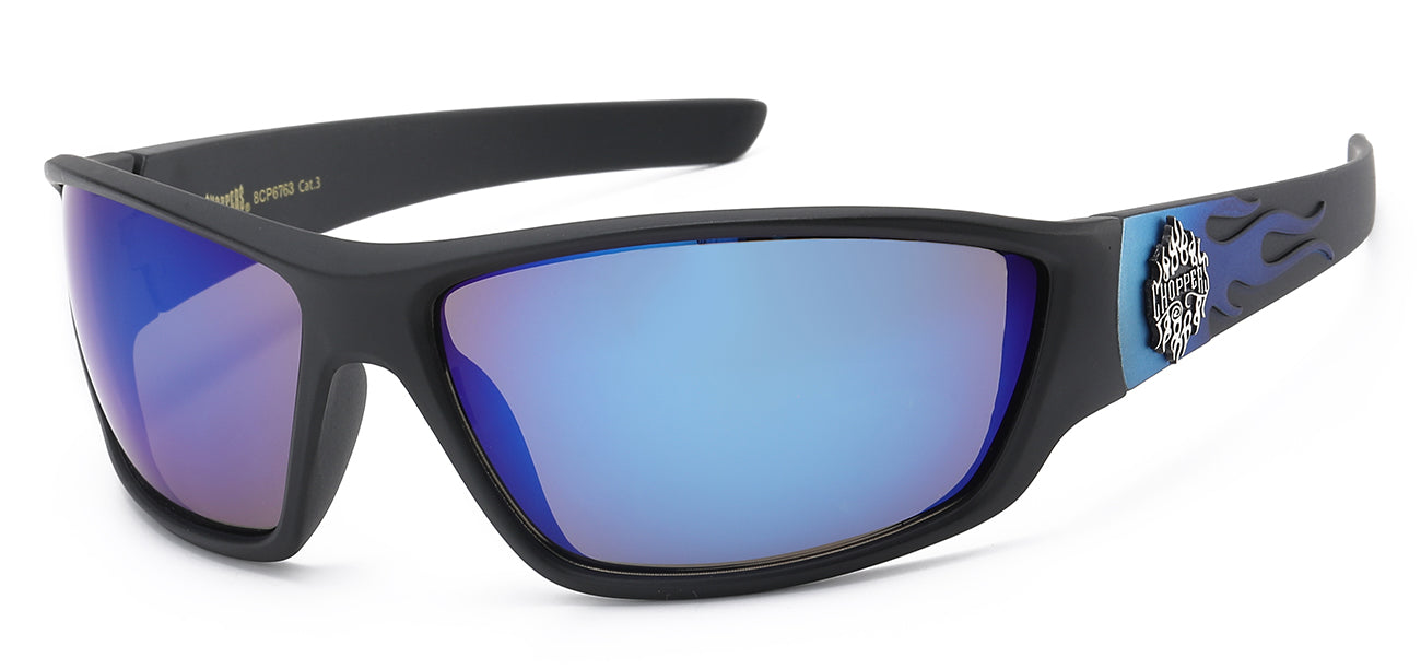 Chopper Sports Wrap Sunglasses - Smoke/Flash Mirror