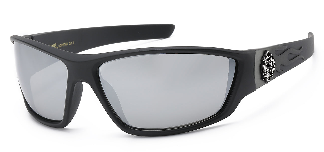 Chopper Sports Wrap Sunglasses - Smoke/Flash Mirror