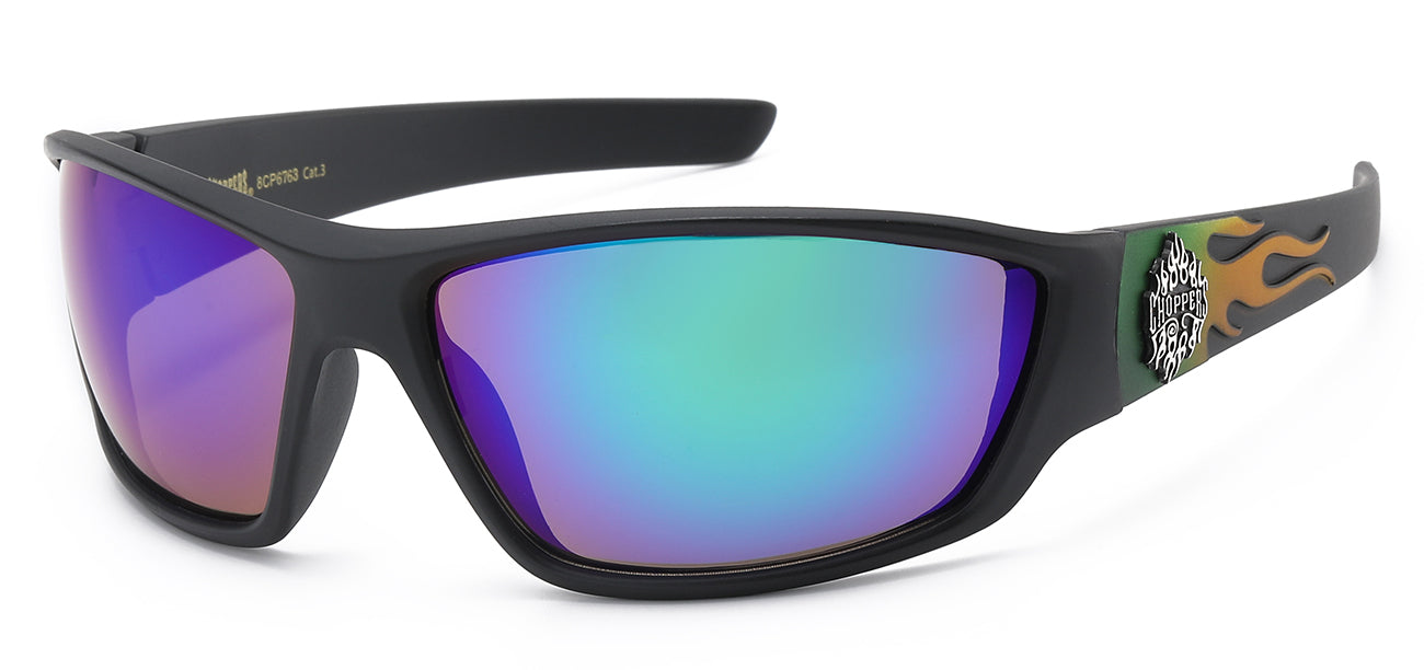 Chopper Sports Wrap Sunglasses - Smoke/Flash Mirror