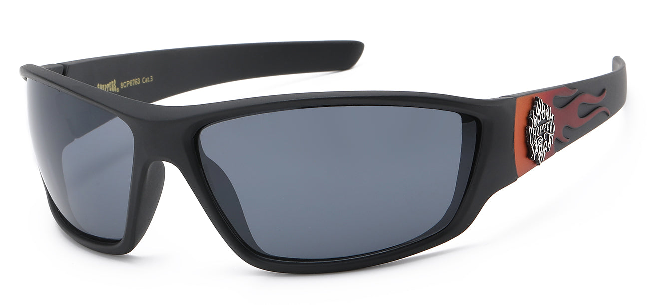 Chopper Sports Wrap Sunglasses - Smoke/Flash Mirror