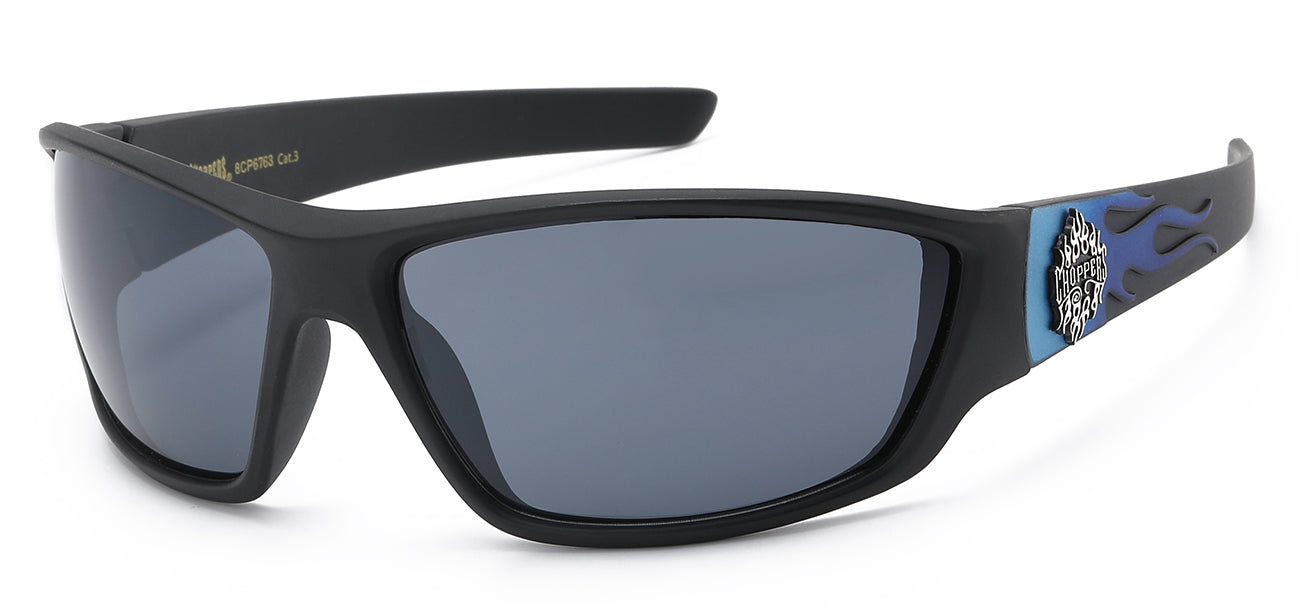 Chopper Sports Wrap Sunglasses - Smoke/Flash Mirror