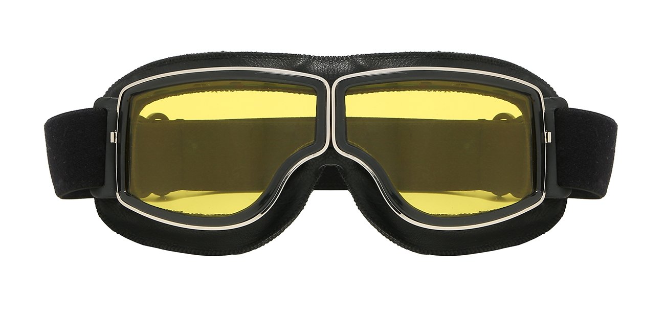 Yellow Aviator Padded Motorcycle Unisex Goggle