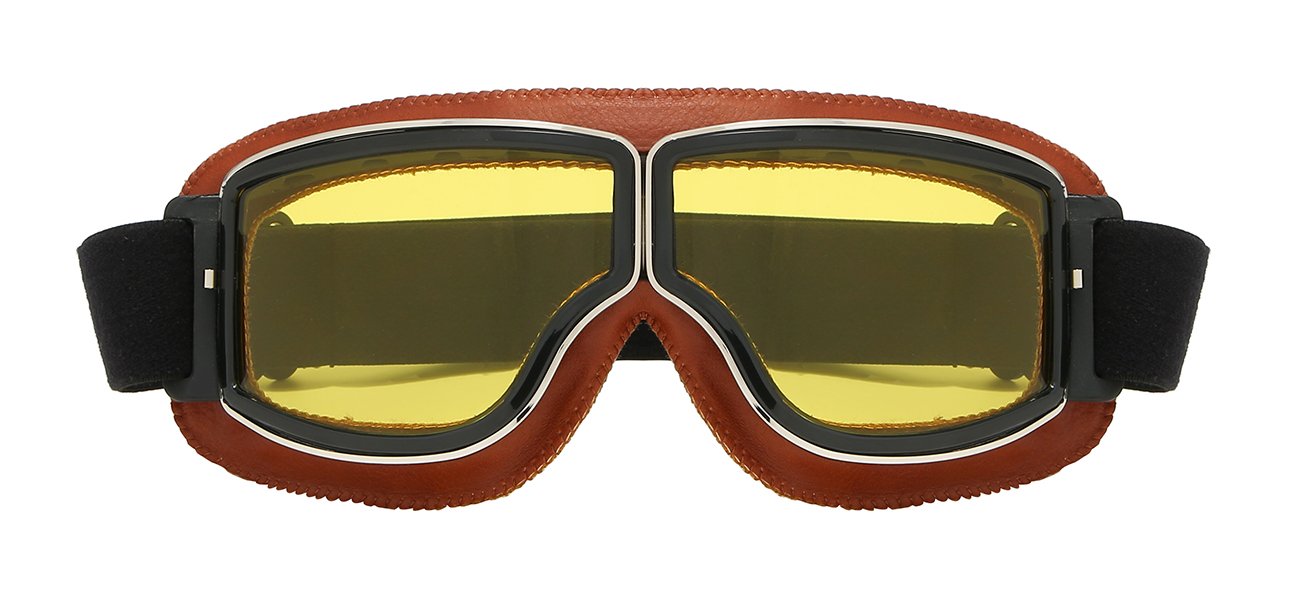 Yellow Aviator Padded Motorcycle Unisex Goggle