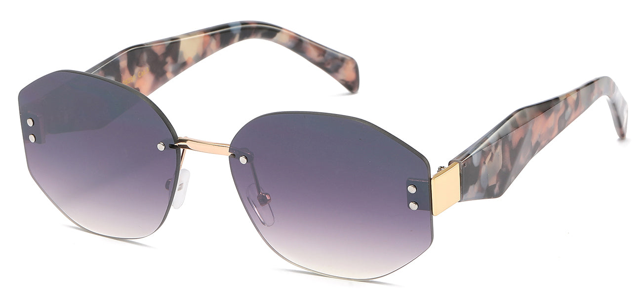 Giselle Rimless Metallic Hybrid Sunglasses