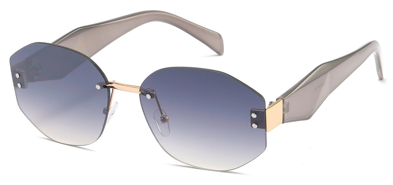 Giselle Rimless Metallic Hybrid Sunglasses