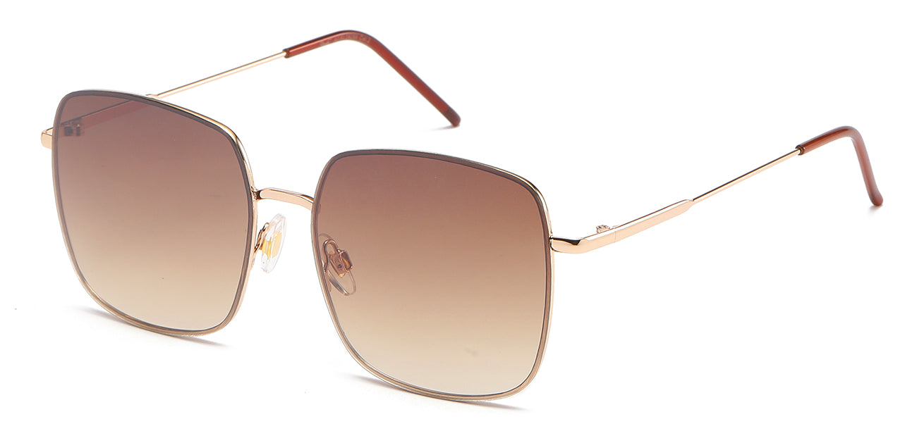 Gold Square Sunglasses with UV400 Protection